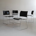 stackable chair 40/4 by David rowland for GF furniture - black silver