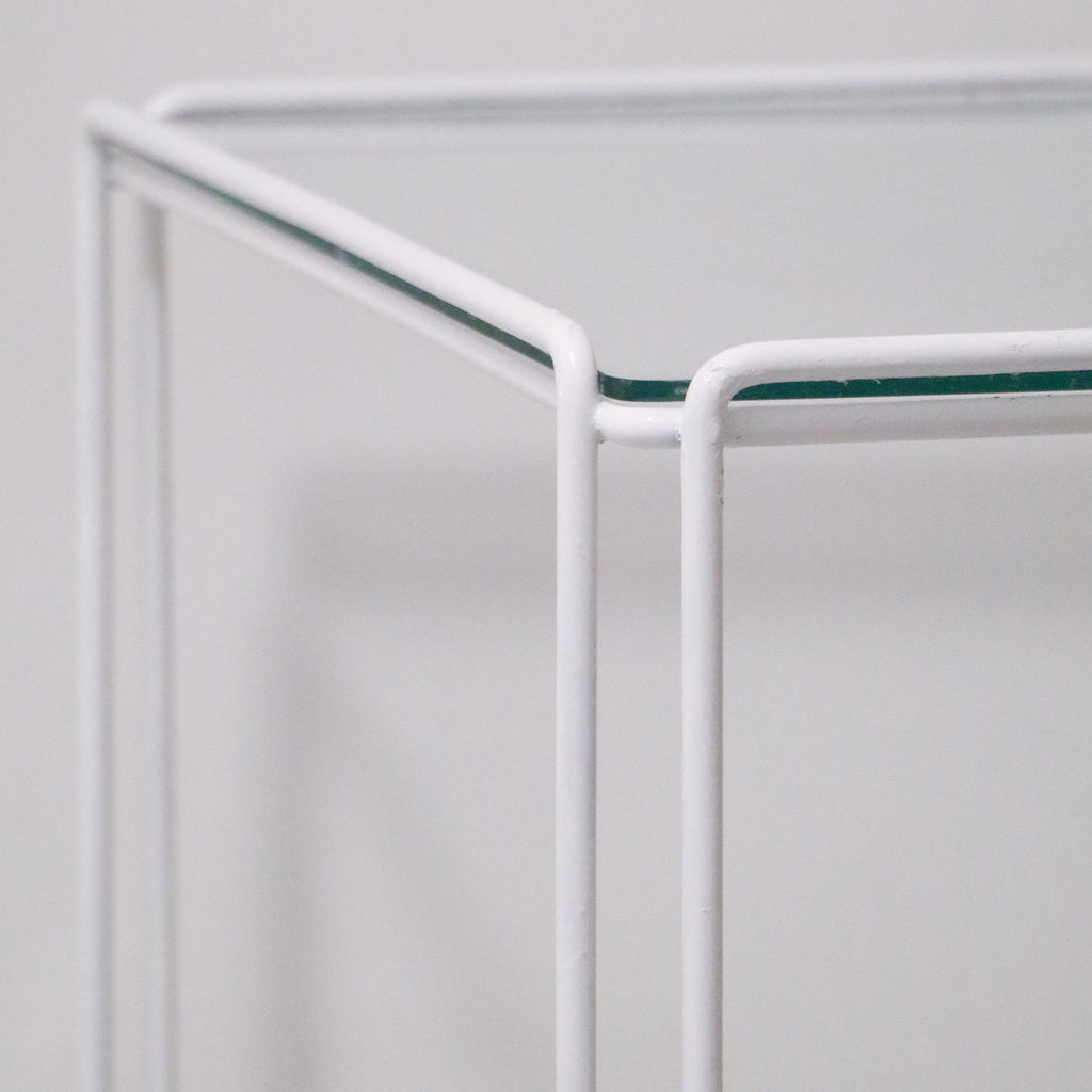 Side Table Isocele by Max Sauze - Glass and metal structure