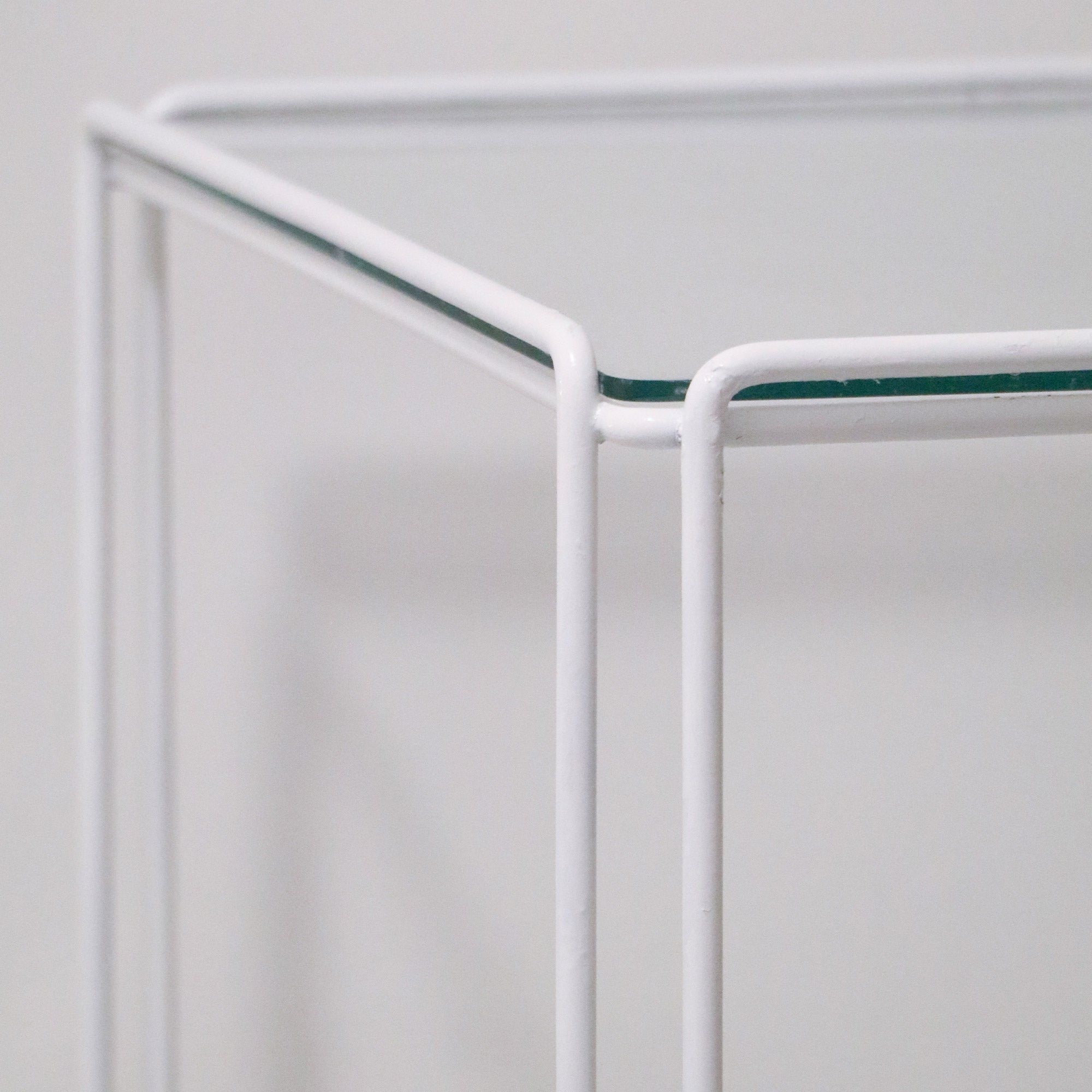 Side Table Isocele by Max Sauze - Glass and metal structure