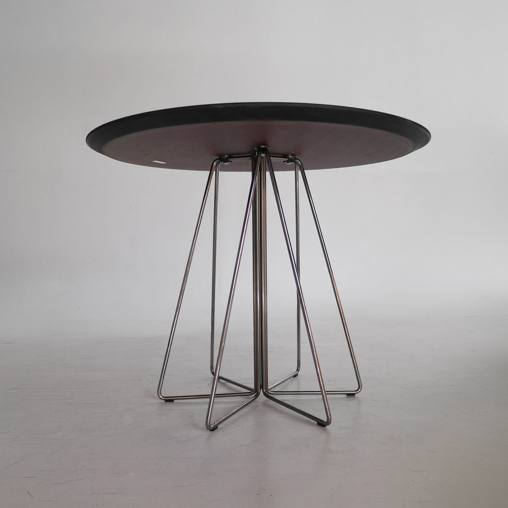 dining table paperclip by vignelli studio for knoll - chrome and black