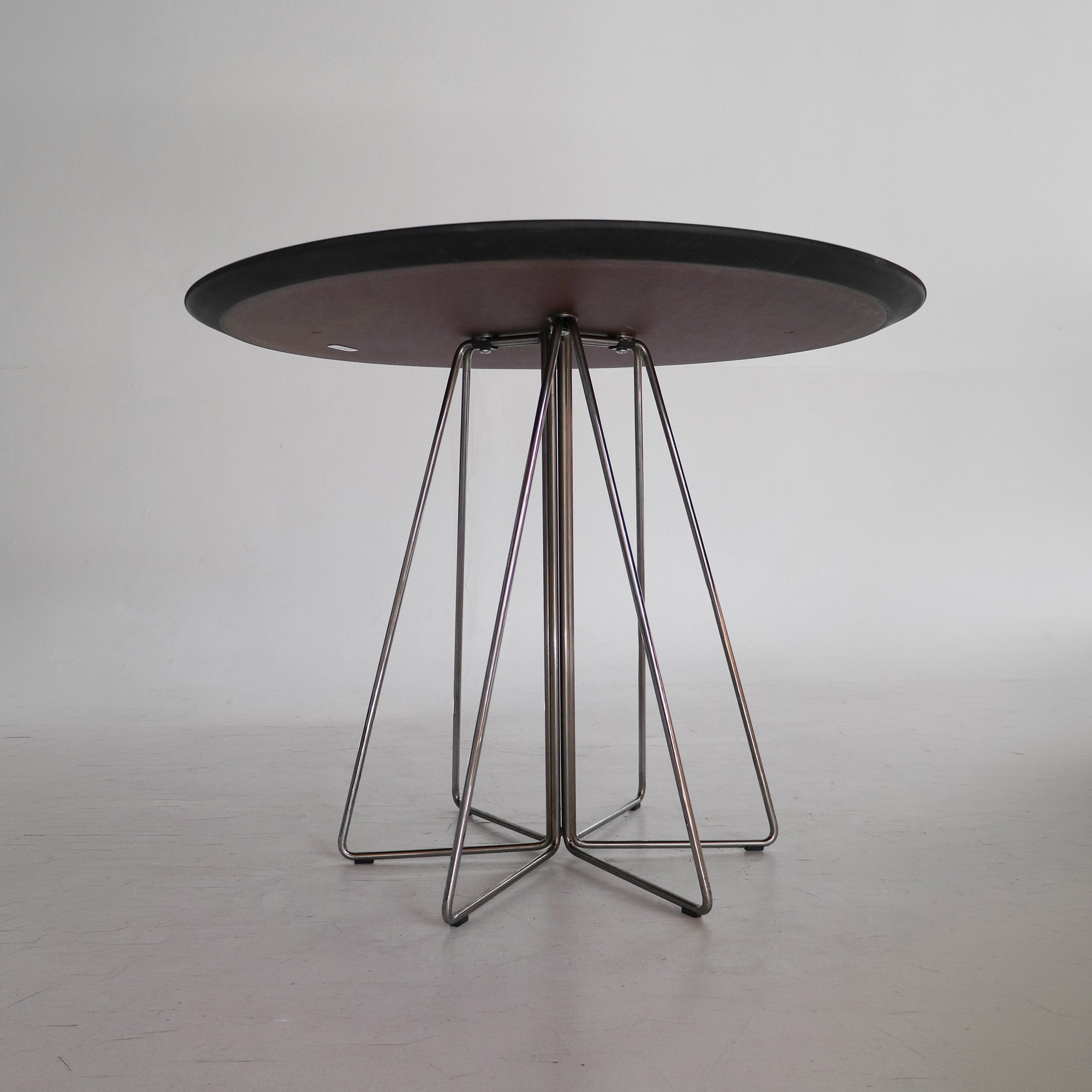 dining table paperclip by vignelli studio for knoll - chrome and black