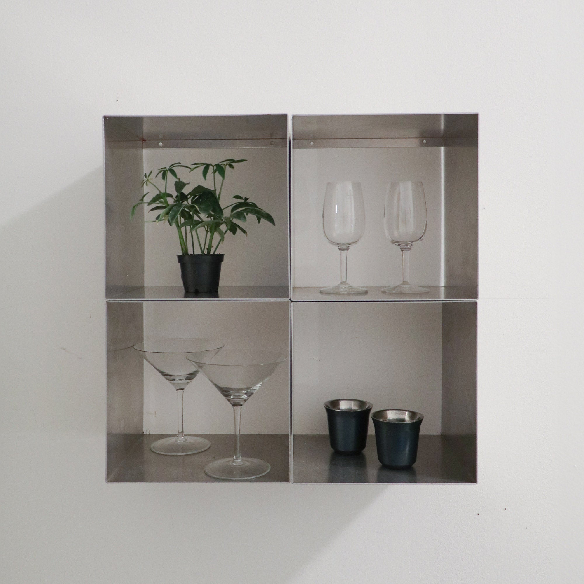 Cube Shelves by Boom Design - Aluminum Stainless - Modernist Minimalist