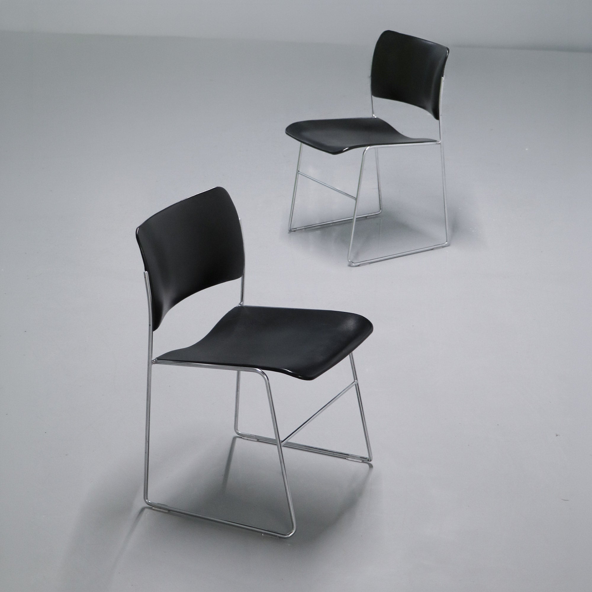 Stackable chairs 40/4 by David Rowland for GF Furniture - Stainless and aluminum