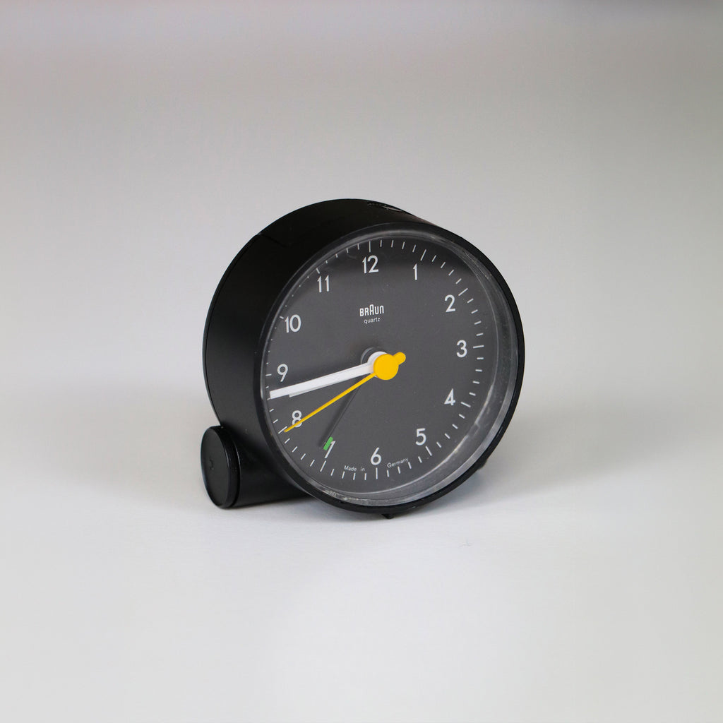 Alarm clock AB5 by Dieter Rams for Braun - black plastic 