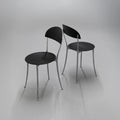 Chair Tonietta by Enzo Mari for Zanotta - Black plastic and aluminum