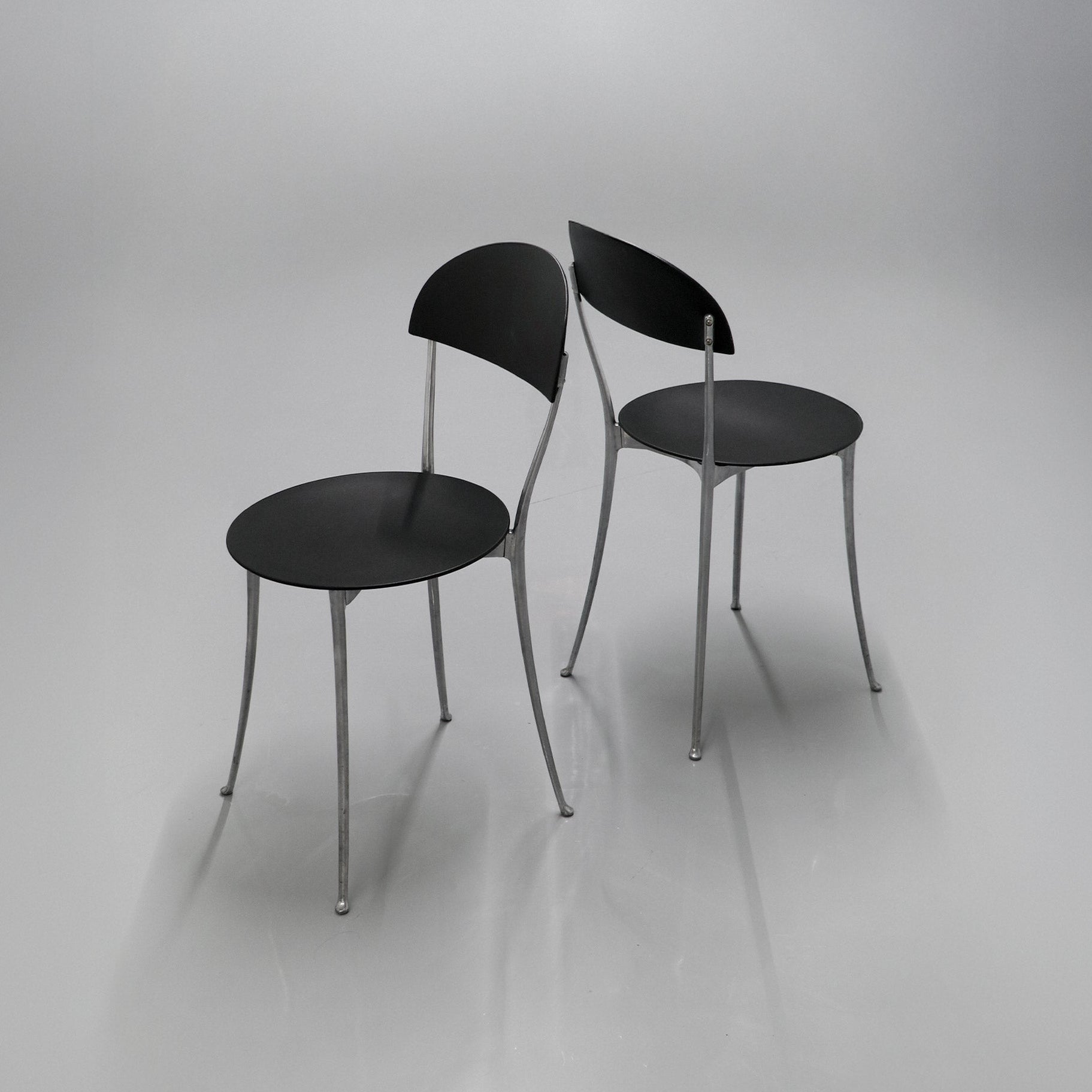 Chair Tonietta by Enzo Mari for Zanotta - Black plastic and aluminum