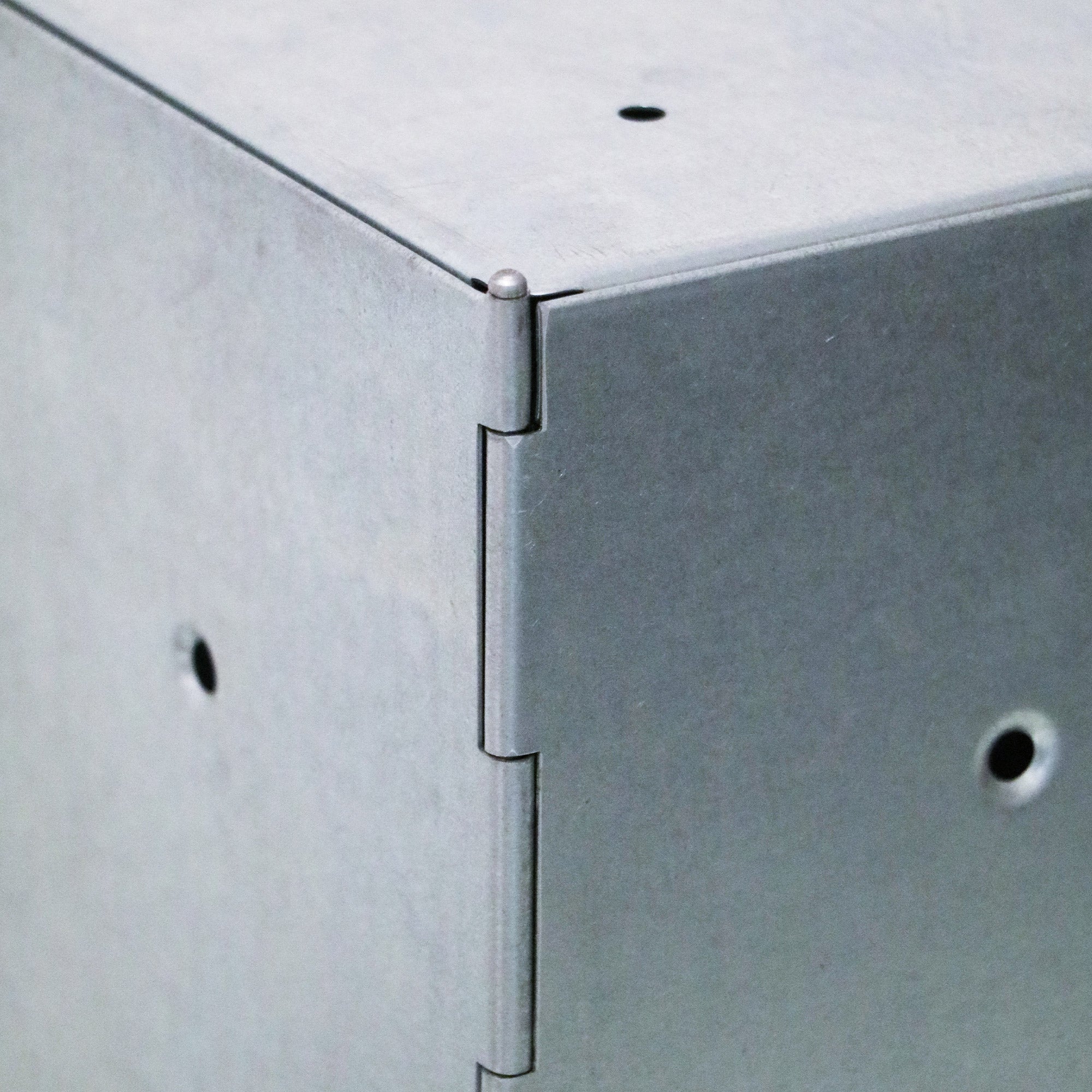 Side Table Record storage in Galvanized steel
