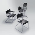 Armchair Lisa Made in Italia - Bauhaus style - leather and aluminum