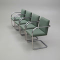 Armchair BRNO by Ludwig Mies Van De Rohe for Gordon International - Kaki Green fabric and aluminum base