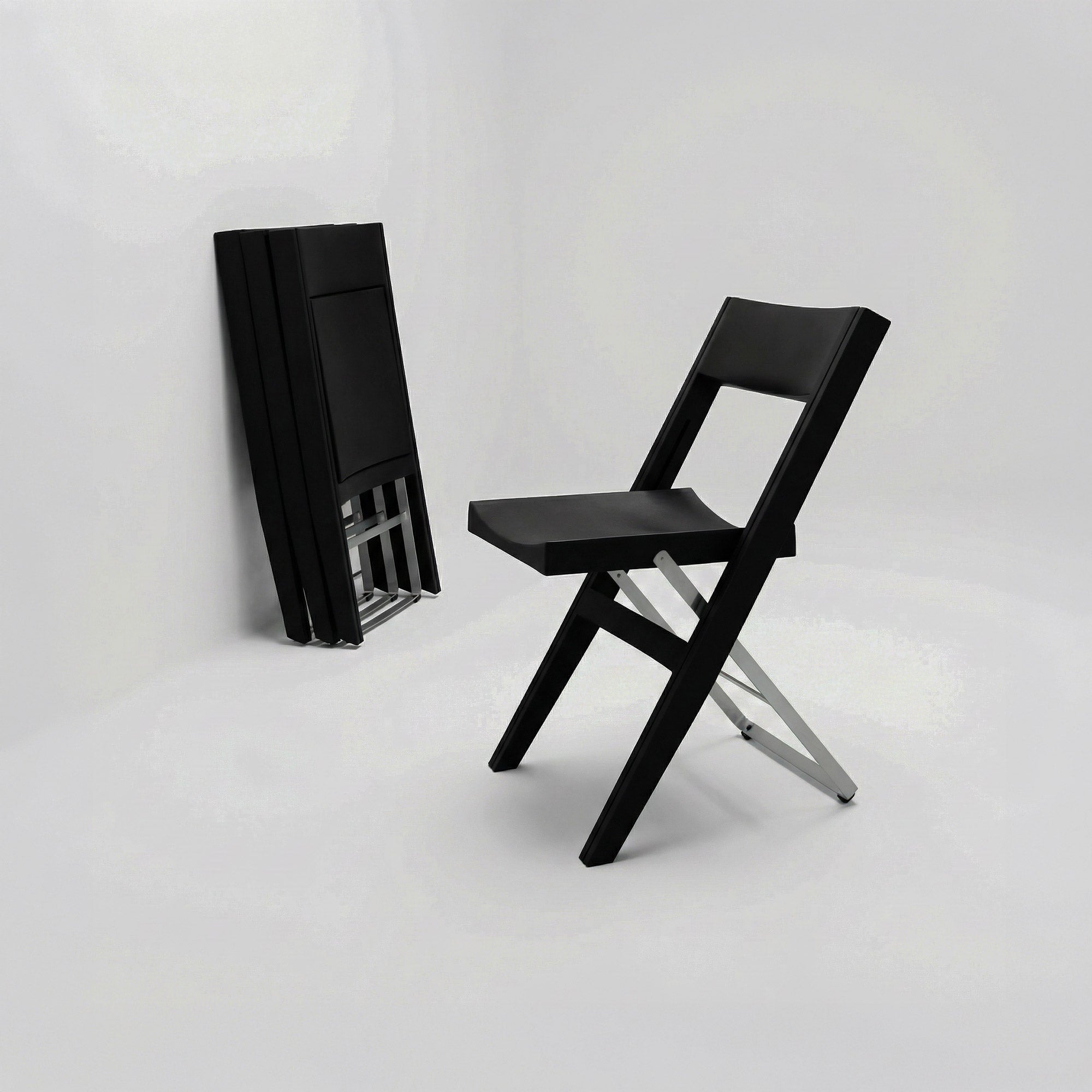 Foldable chair Sennik by Niels Gammelgaard for IKEA - Black plastic and steel