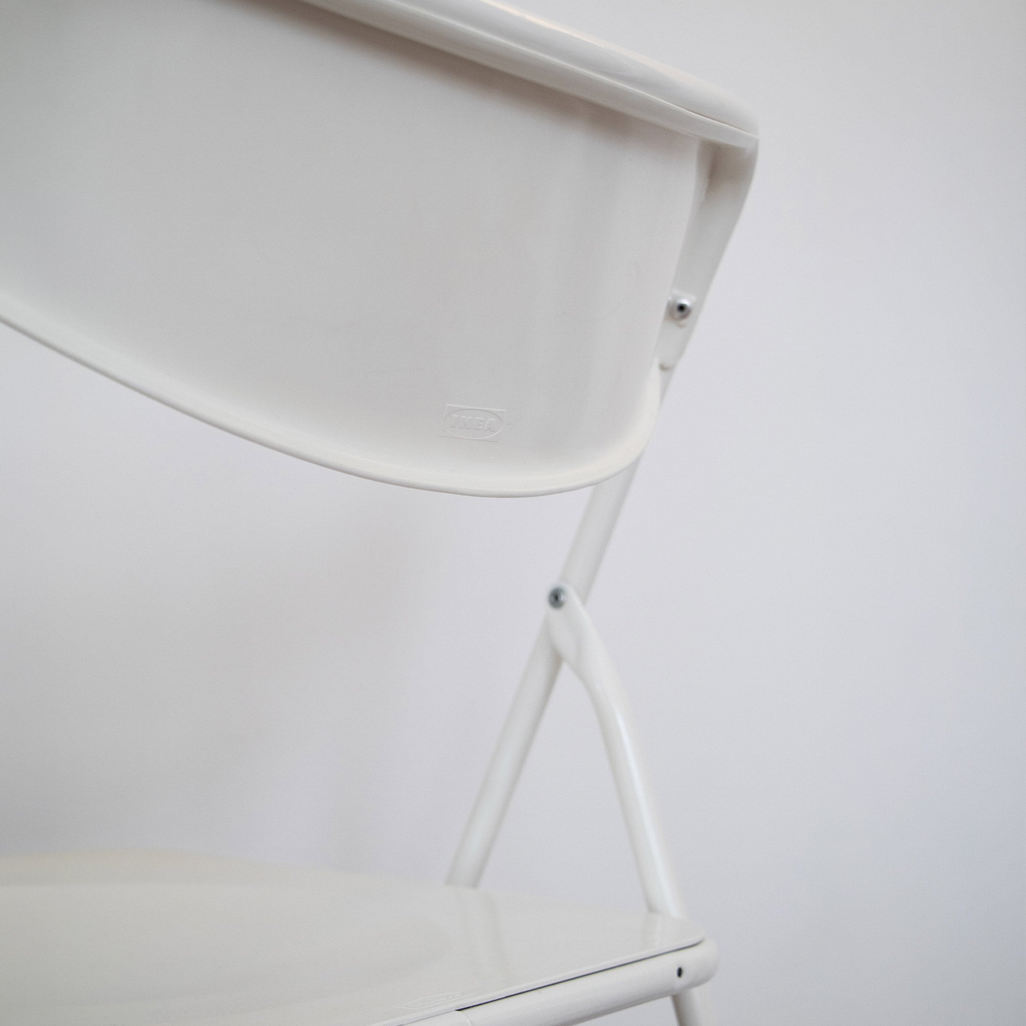 Foldable chair TED by Niels Gammelgaard for Ikea - White plastic